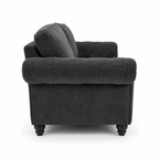 NICOLE 3+2 Seater Chenille Dark Grey Sofa - Detailed Angle View 2