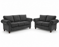 NICOLE 3+2 Seater Chenille Dark Grey Sofa - Luxury UK Living Room Showcase