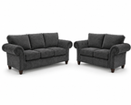 NICOLE 3+2 Seater Chenille Dark Grey Sofa - Luxury UK Living Room Showcase