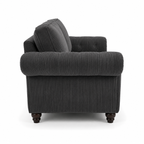 NICOLE 3+2 Seater Jumbo Cord Dark Grey Sofa - Detailed Angle View 2