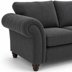 NICOLE 3+2 Seater Jumbo Cord Dark Grey Sofa - Detailed Angle View 3