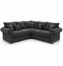 NICOLE 5 Seater Corner Chenille Dark Grey Sofa | Free UK Delivery