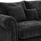 NICOLE 5 Seater Corner Crush Velvet Dark Grey Sofa - Detailed Angle View 3