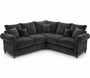 NICOLE 5 Seater Corner Crush Velvet Dark Grey Sofa | Free UK Delivery