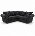 NICOLE 5 Seater Corner Jumbo Cord Dark Grey Sofa - Luxury UK Living Room Showcase