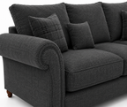 NICOLE 5 Seater Corner Naples & Kensington Dark Grey Sofa - Detailed Angle View 3