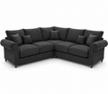 NICOLE 5 Seater Corner Naples & Kensington Dark Grey Sofa - Luxury UK Living Room Showcase