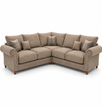 Nicole 5 Seater Corner Naples & Kensington Mink Sofa - Luxury UK Living Room Showcase