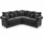 NICOLE 5 Seater Corner Plush Velvet Dark Grey Sofa | Free UK Delivery