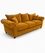 Nicole 3 Seater Plush Velvet Mustard Sofa | Free UK Delivery