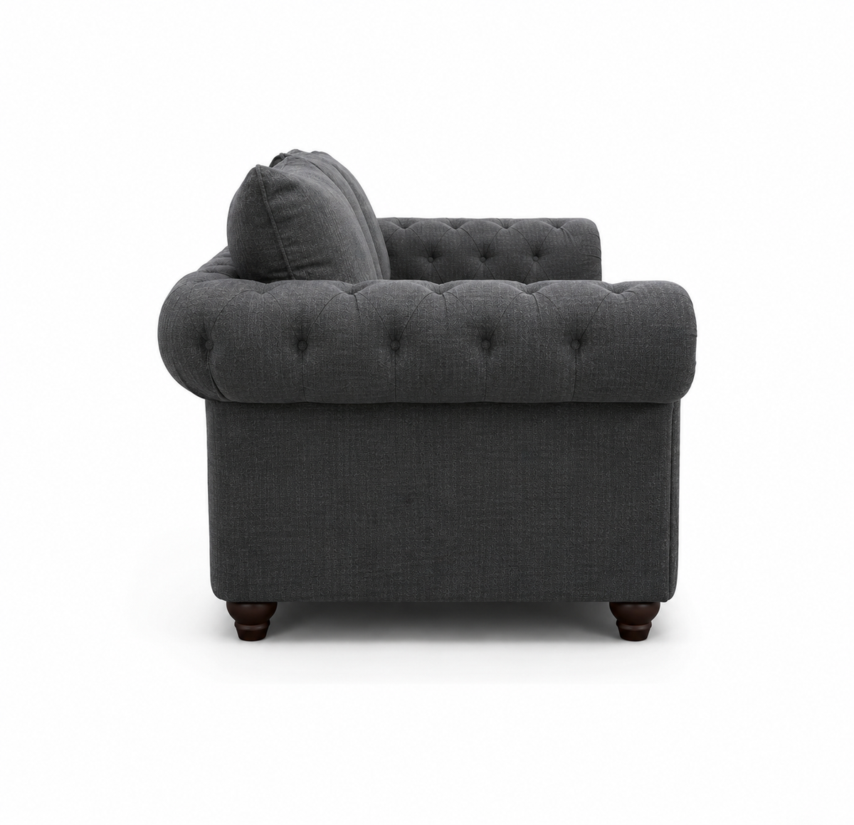 Nicole 3+2 Seater Naples & Kensington Dark Grey Sofa - Detailed Angle View 2
