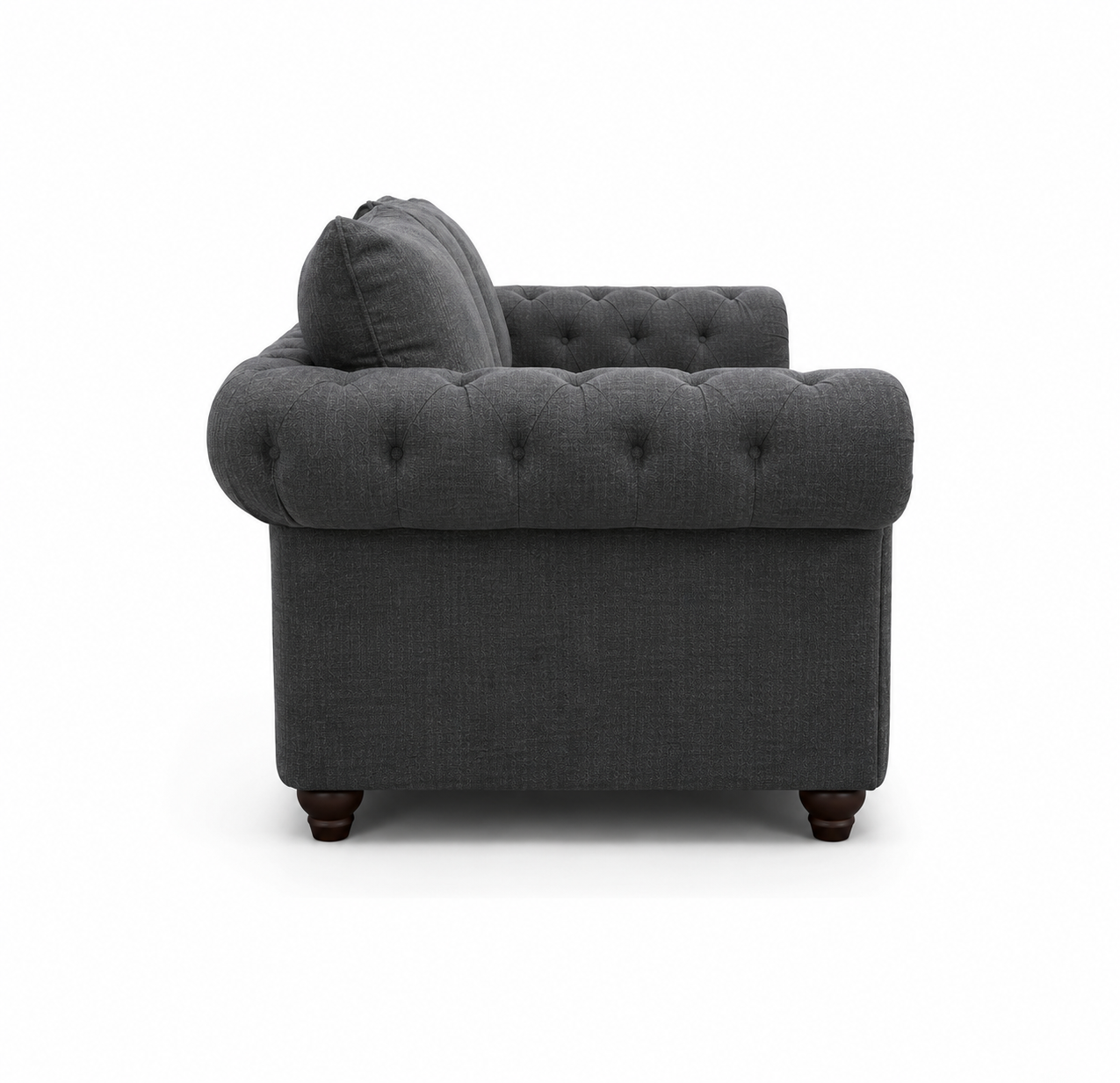 Nicole 3+2 Seater Naples & Kensington Dark Grey Sofa - Detailed Angle View 2