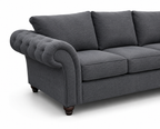Nicole 3+2 Seater Naples & Kensington Dark Grey Sofa - Detailed Angle View 3
