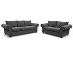 Nicole 3+2 Seater Naples & Kensington Dark Grey Sofa - Luxury UK Living Room Showcase