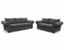 Nicole 3+2 Seater Naples & Kensington Dark Grey Sofa | Free UK Delivery