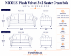 Nicole 5 Seater Corner Plush Velvet Mustard Sofa - Detailed Angle View 5
