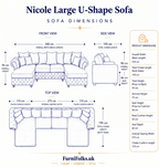 Nicole Large U Shape Plush Velvet Mustard Sofa - Detailed Angle View 8