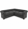 Olympia Chesterfield 5 Seater Corner Sofa Chenille Dark Grey Sofa | Free UK Delivery