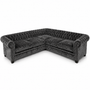 Olympia Chesterfield 5 Seater Corner Sofa Crushed Velvet Dark Grey | Free UK Delivery