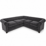 Olympia Chesterfield 5 Seater Corner Sofa Plush Velvet Dark Grey | Free UK Delivery