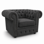 Olympia Chesterfield 1 Seater Jumbo Cord Dark Grey Sofa | Free UK Delivery