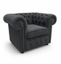 Olympia Chesterfield 1 Seater Naples & Kinsington Dark Grey Sofa | Free UK Delivery