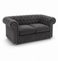 Olympia Chesterfield 2 Seater Chenille Dark Grey Sofa - Luxury UK Living Room Showcase