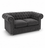 Olympia Chesterfield 2 Seater Chenille Dark Grey Sofa | Free UK Delivery