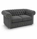 Olympia Chesterfield 2 Seater Jumbo Cord Dark Grey Sofa - Luxury UK Living Room Showcase