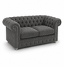 Olympia Chesterfield 2 Seater Jumbo Cord Dark Grey Sofa | Free UK Delivery