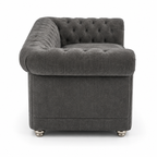 Olympia Chesterfield 2 Seater Naples & Kinsington Dark Grey Sofa - Detailed Angle View 2