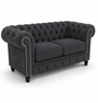 Olympia Chesterfield 3 Seater Jumbo Cord Dark Grey Sofa | Free UK Delivery