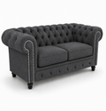 Olympia Chesterfield 3 Seater Naples & Kinsington Dark Grey Sofa - Luxury UK Living Room Showcase