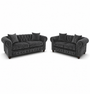 Olympia Chesterfield 3+2 Seater Corner Crushed Velvet Dark Grey Sofa | Free UK Delivery
