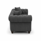 Olympia Chesterfield 3+2 Seater Corner Jumbo Cord Dark Grey Sofa - Detailed Angle View 2