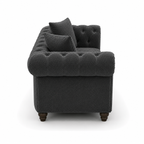 Olympia Chesterfield 3+2 Seater Corner Naples & Kinsington Dark Grey Sofa - Detailed Angle View 2