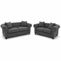 Olympia Chesterfield 3+2 Seater Corner Naples & Kinsington Dark Grey Sofa | Free UK Delivery