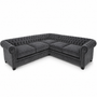 Olympia Chesterfield 5 Seater Corner Sofa Naples and Kensington Dark Grey | Free UK Delivery
