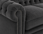 Olympia Chesterfield 5 Seater Corner Sofa Naples and Kensington Dark Grey - Detailed Angle View 3