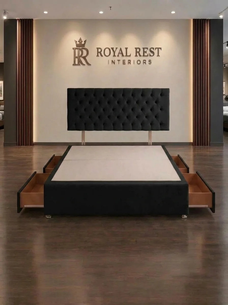 Royal Rest Handcrafted Divan Bed Base (Choice of Storage & Fabrics)