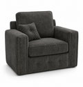 Ruby Alaska 1 Seater Chenille Dark Grey Sofa - Luxury UK Living Room Showcase
