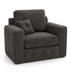Ruby Alaska 1 Seater Chenille Dark Grey Sofa - Luxury UK Living Room Showcase