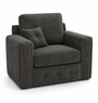 Ruby Alaska 1 Seater Chenille Dark Grey Sofa | Free UK Delivery