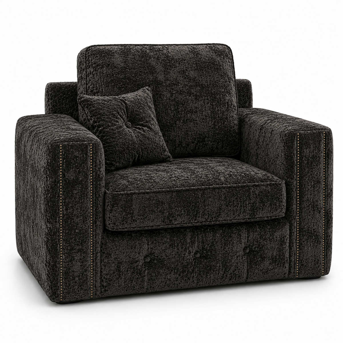 Ruby Alaska 1 Seater Crush Velvet Dark Grey Sofa - Luxury UK Living Room Showcase