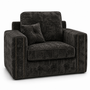 Ruby Alaska 1 Seater Crush Velvet Dark Grey Sofa | Free UK Delivery