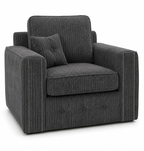 Ruby Alaska 1 Seater Jumbo Cord Dark Grey Sofa - Luxury UK Living Room Showcase