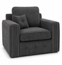 Ruby Alaska 1 Seater Jumbo Cord Dark Grey Sofa | Free UK Delivery