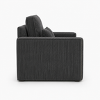 Ruby Alaska 1 Seater Jumbo Cord Dark Grey Sofa - Detailed Angle View 2