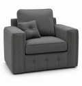 Ruby Alaska 1 Seater Naples & Kensington Dark Grey Sofa - Luxury UK Living Room Showcase