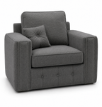 Ruby Alaska 1 Seater Naples & Kensington Dark Grey Sofa - Luxury UK Living Room Showcase